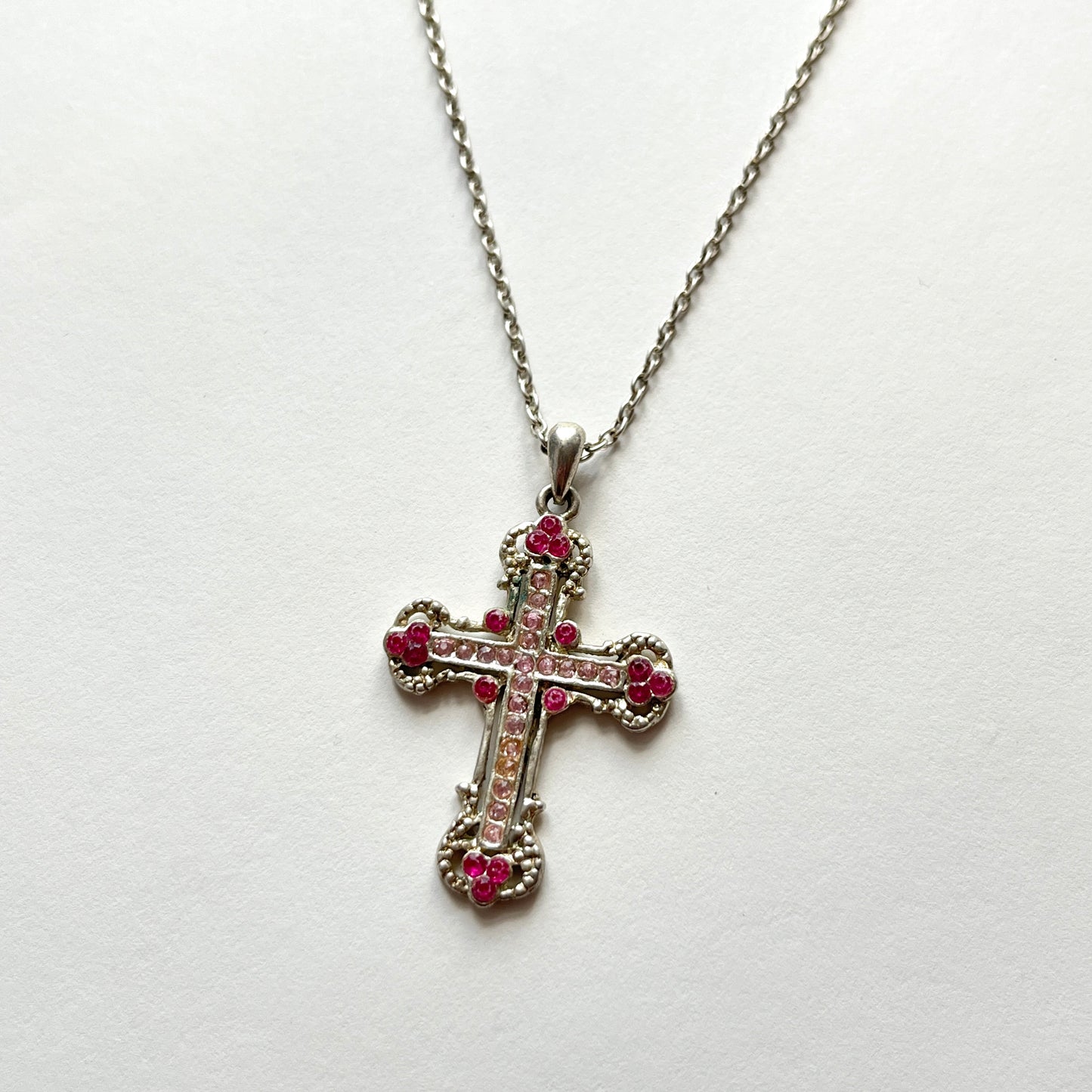 pink cross necklace