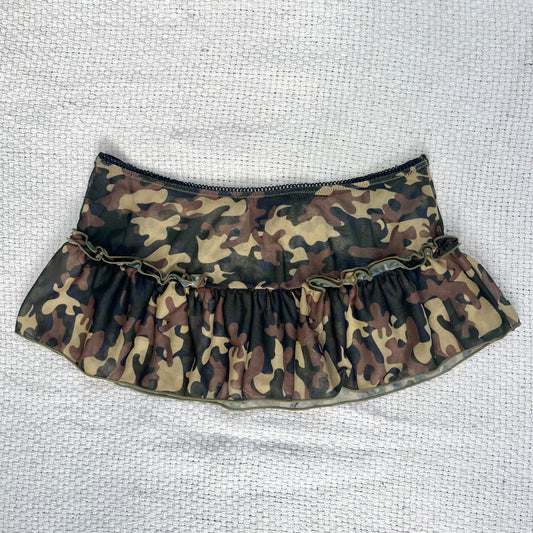 camo mini skirt